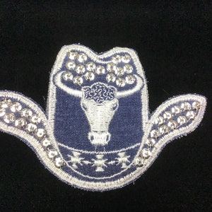 Coser en parche- sombrero de vaquero - Applique diseño de bordado - coser, jeans, camisas, chaquetas