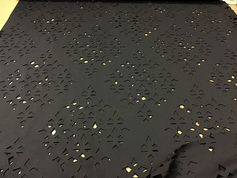 Lasercut Scuba Knit Neoprene NAVY BLUE Fabric Scuba Fabric Etsy