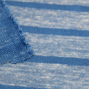 Cotton Knit-Bluish and Gray Striped Print