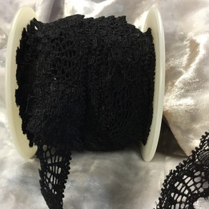 12yds-Black Stretch lace trim