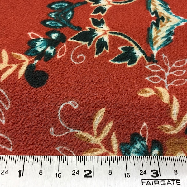 Georgette fabric by the yard - Georgette Fabric by the Yard, Yardage, Dress, Shirts, Skirts - Burnt Orange