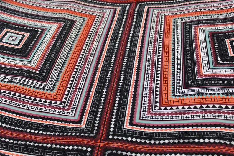 ITY knit-large Geometric multicolor Orange print