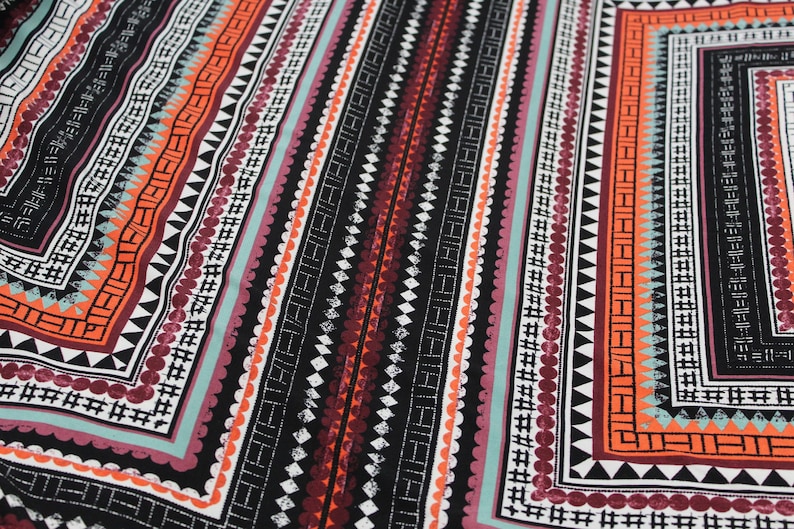 ITY knit-large Geometric multicolor Orange print