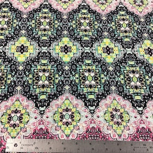 Georgette - Stampa geometrica multicolore - Georgette Tessuto tagliato a misura, Yardage, Abito, Camicie, Gonne