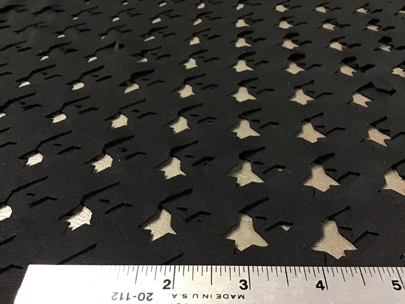 Lasercut Scuba Fabric by the Yard Knit Neoprene BLACK Etsy