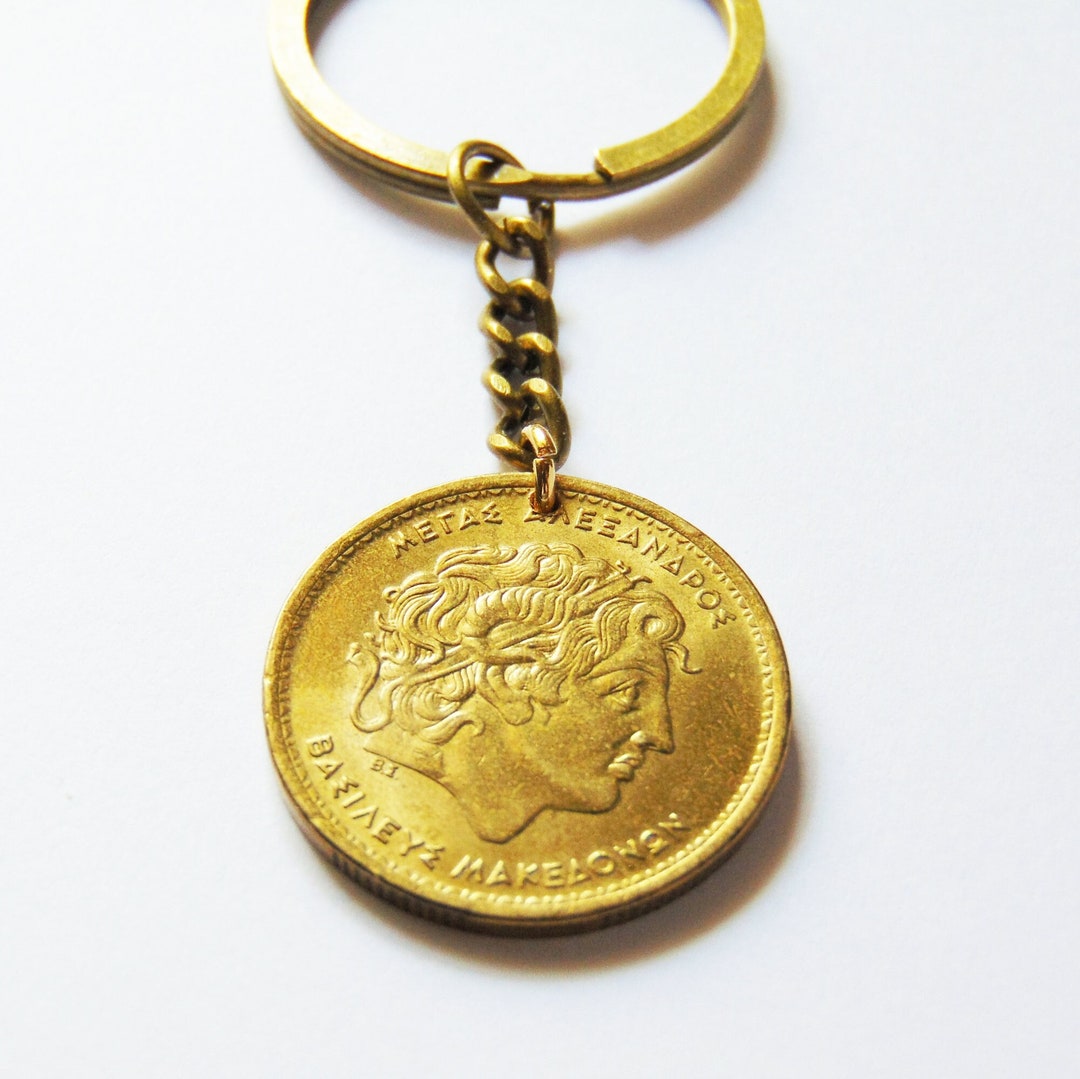 porte-cl-s-alexandre-le-grand-pi-ce-de-100-drachmes-en-laiton-de-gr-ce