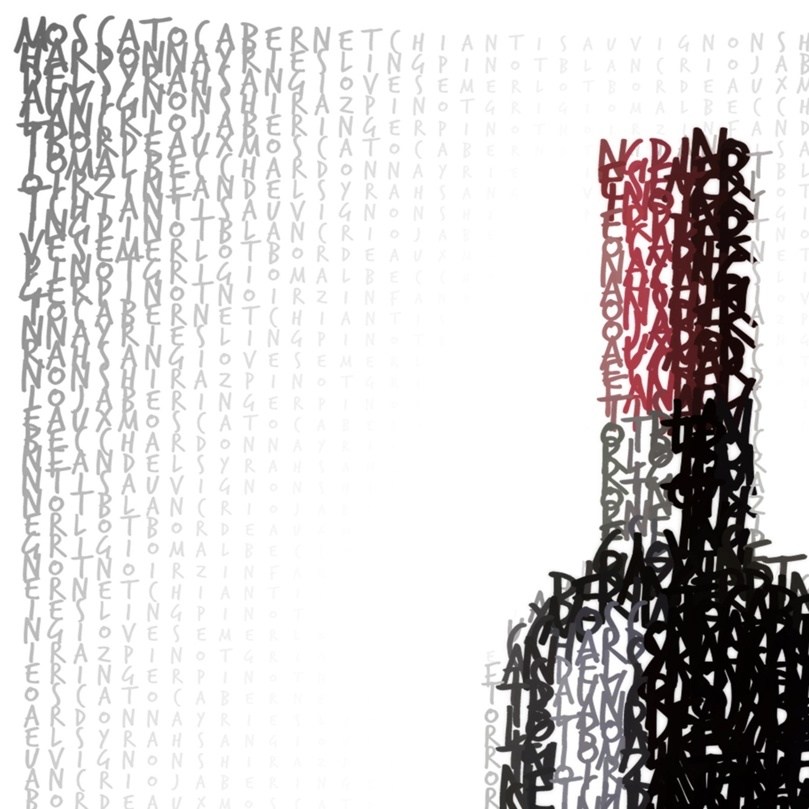 Wine Bottle Typography Digital Print Etsy