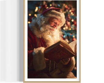 Digital Download Santa Claus Festive Holiday Christmas Artwork Decor for Home Printable