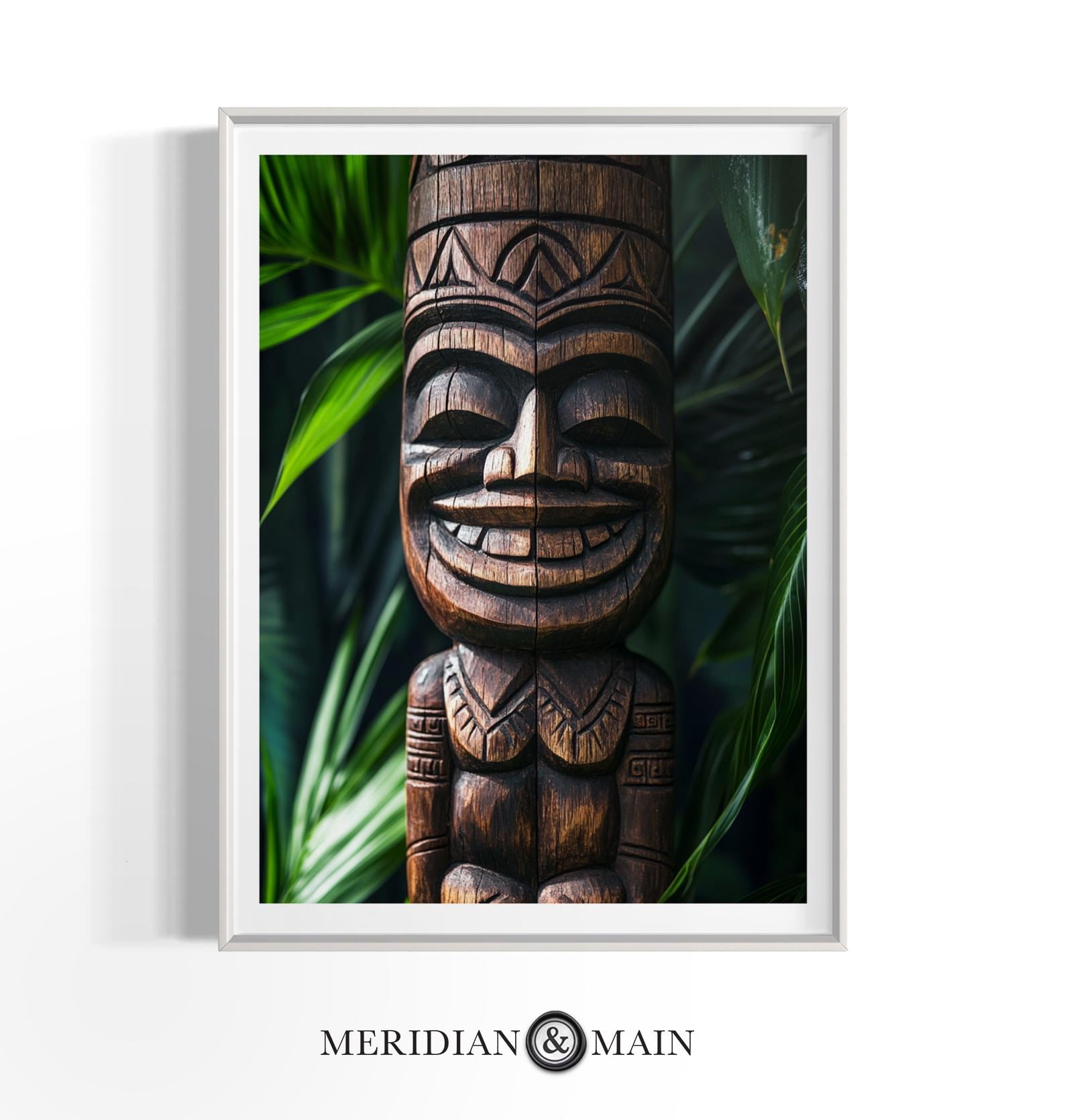 Polynesian Tiki Totem Pole Art: Tropical Beach House Decor