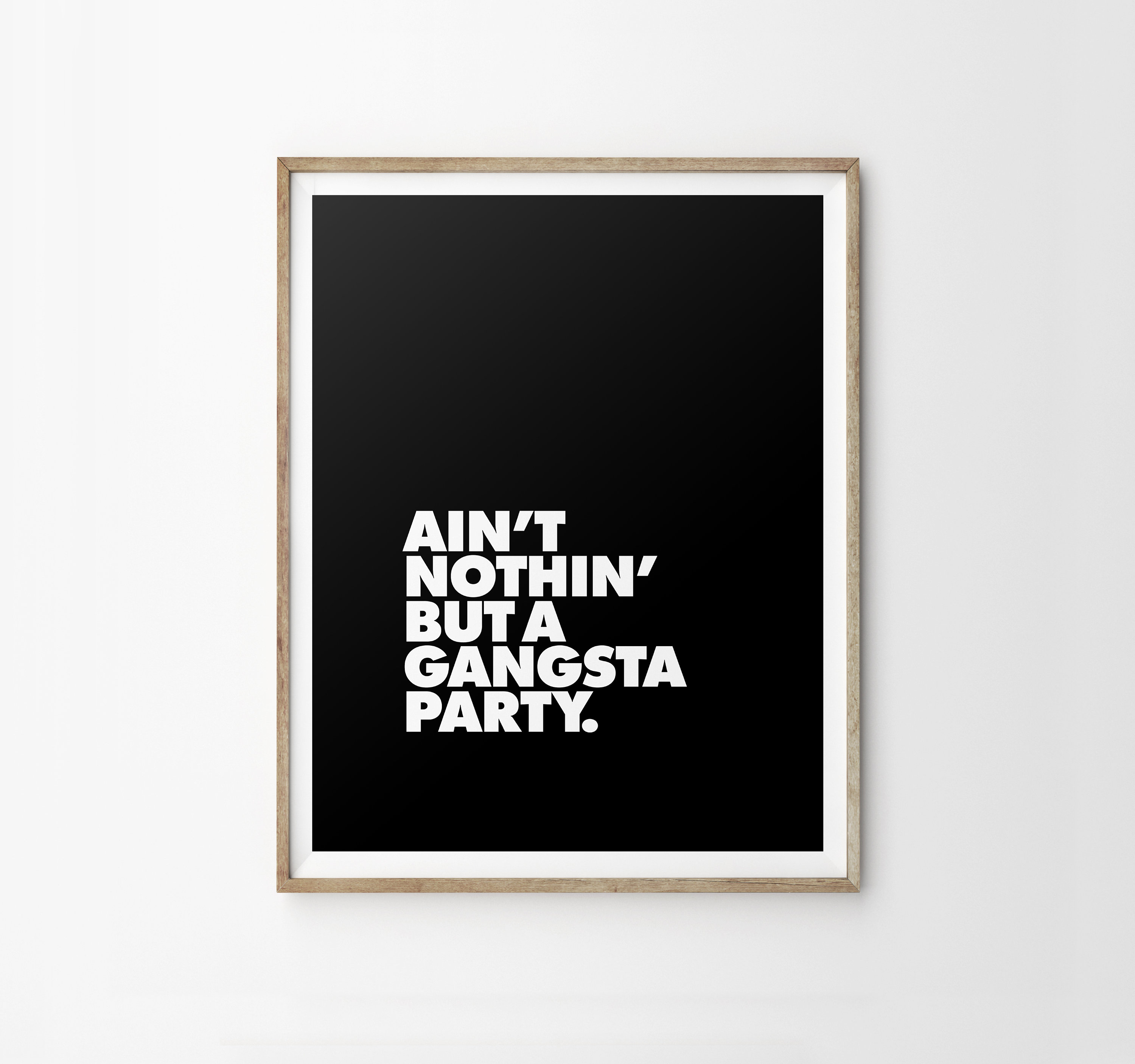 Gangsta Party Lyrics Print: Old School Hip Hop Art (digital