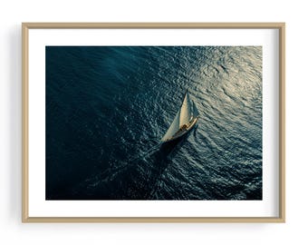 Sailboat Art Print: Nautical Coastal Decor (Digital Download)