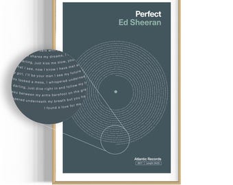 Custom Song Lyric Vinyl Record Art Print – Anniversary Gift (Digital Download)