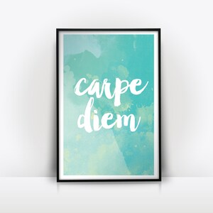 Printable CARPE DIEM Digital Download Watercolor - Etsy
