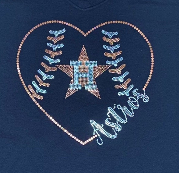 Lulu Grace Designs Houston Astros Inspired Baseball Jersey: Baseball Fan Gear & Apparel for Women XL / Ladies Cotton Tank