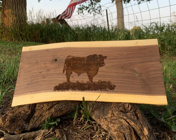 Angus Bull Art Charcuterie Cutting Board Grilling Father's Day Gift for Dad men Farmer Cattle Art Farmhouse Ranch Decor by Nicole Heitzman