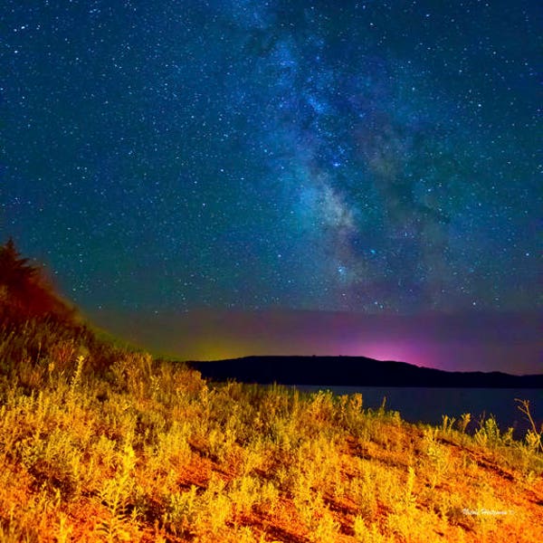 Milky Way Photo Night stars Scenery Celestial Metal Print Missouri River Photo South Dakota Night starry sky photography by Nicole Heitzman