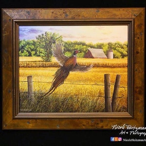 Christmas Gift for Dad men Pheasant Print Pheasant Art Pheasant Painting Wildlife art Man Cave Art Limited Edition Canvas print Heitzman