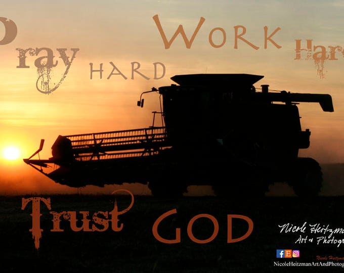 International Combine Sunset Photo Father's day gift for dad him farm photo saying quote Combine Art Combine silhouette harvest photo print