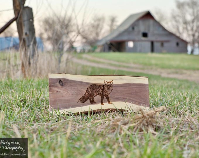 Engraved Charcuterie Board Fox Art Wildlife art Mother's Day gift idea for Mom kitchen cutting board Lodge Decor Cabin art Nicole Heitzman
