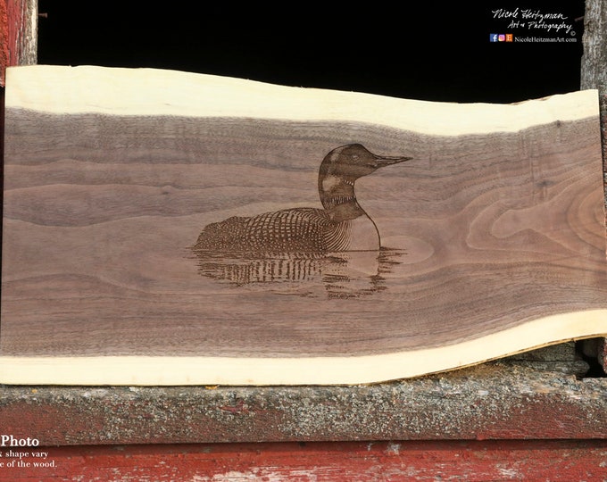 Loon Art Charcuterie Cutting Board Mother's Day Gift for mom Father's Day Gift for men Lake Art Lodge decor Cabin Man Cave Decor Heitzman