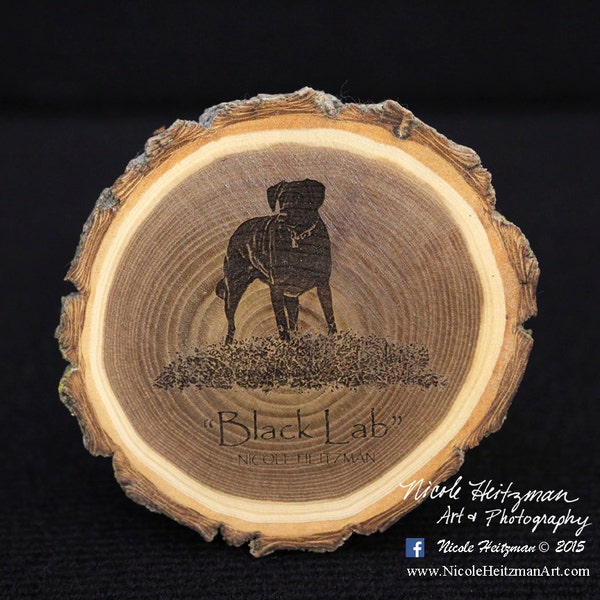 Father's Day Gifts for men Black Lab Art Lab coaster Wood Art Black Lab Coaster Man Cave Decor dog Coaster Wood Coasters by Nicole Heitzman