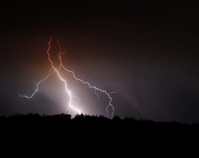 Father's Day Gift Lightning Photo Lightning Photography Metal Print South Dakota Thunderstorm Photography