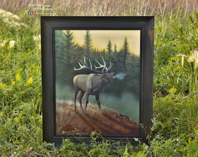 “Honor the Call” Elk Art Canvas Giclee print by Nicole Heitzman