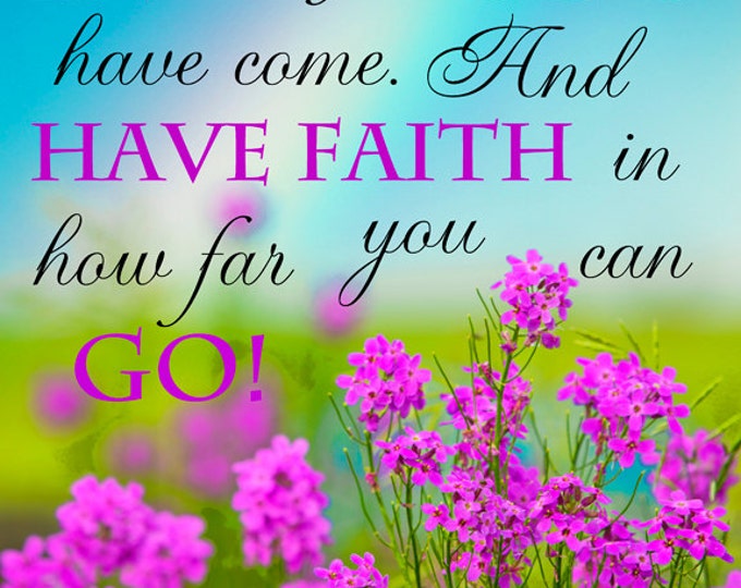 Rainbow photo Flower Photography Spring Purple Flower faith saying Mother's day Gift for her Graduation Gift Inspirational quote Summer sky