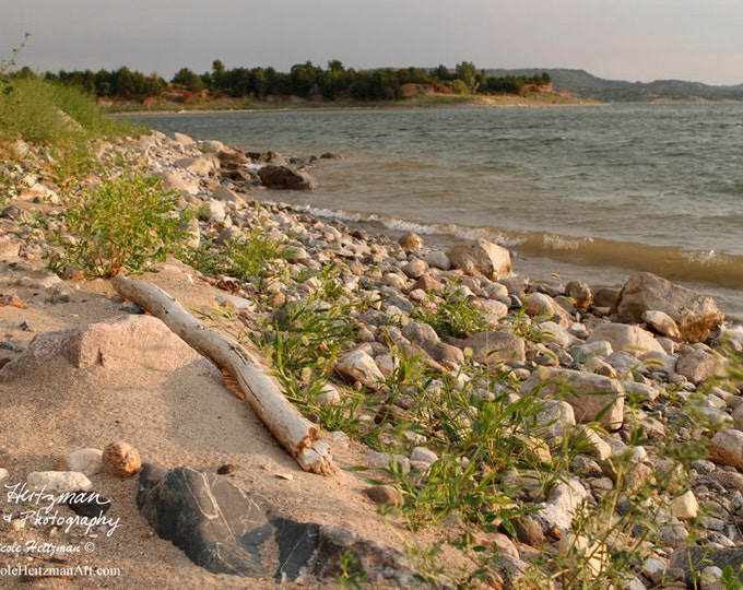 Missouri River South Dakota Beach Photography River Photo Shoreline Photo Camping Fishing Nicole Heitzman Photo Gallery Wrap Canvas Print