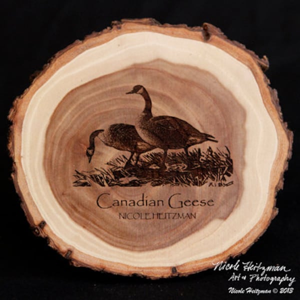 Canada Geese Art Goose Coaster Wood Art Father's day gift for men Dad Lodge decor Cabin Art Man Cave Decor Wood Coasters by Nicole Heitzman