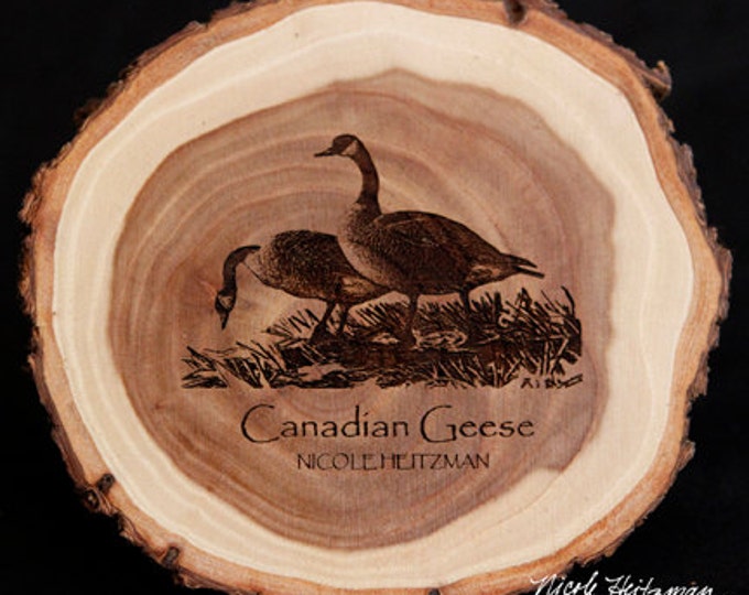 Canada Geese Art Goose Coaster Wood Art Father's day gift for men Dad Lodge decor Cabin Art Man Cave Decor Wood Coasters by Nicole Heitzman