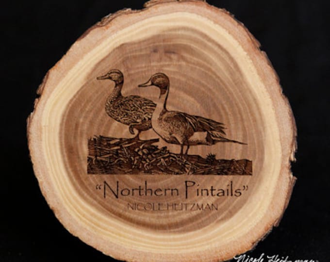 Northern Pintails Duck Art Duck Coaster Wood coasters Father's Day gift for Dad men hunter Lodge decor Cabin Man Cave Decor Nicole Heitzman