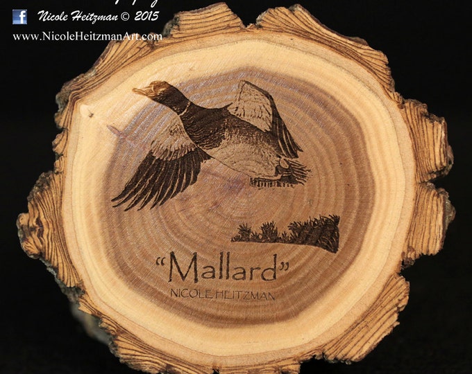 Gift for guys Mallard Art Duck Art Duck Coaster Waterfowl Art Lodge Father's Day Gift Cabin Decor Man Cave Wood Coasters by Nicole Heitzman