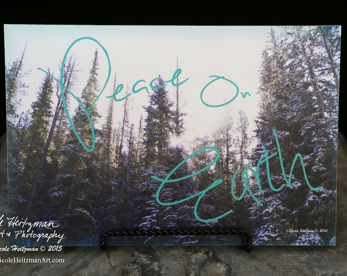 Peace on Earth Photo Winter Photo Snow Photography Black Hills Nature photo Nature saying Nature print Snowy Tree Photo by Nicole Heitzman