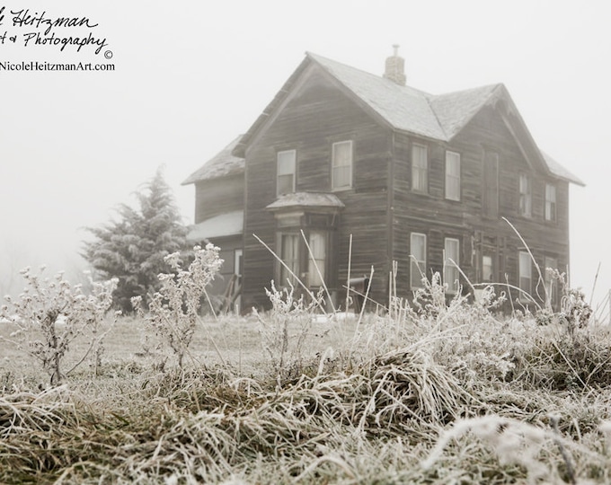 Old House Photo Black and White Photography Metal Print Rustic photography Structural Photo Gift for Men women Print by Nicole Heitzman