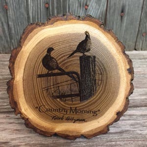 Country Morning Pheasant Coaster Father&#39;s Day Gift for men Pheasant hunting Art Lodge decor Cabin Man Cave Decor Wood Coaster