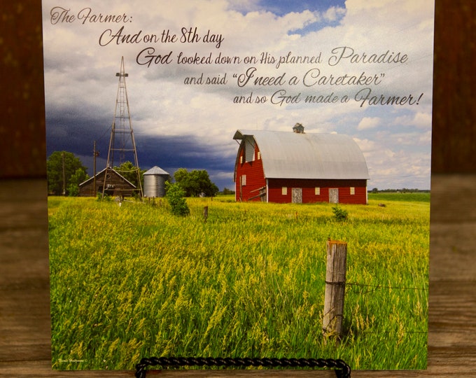 Thunderstorm Barn Photo windmill Photography Gift for Farmer Dad Men Mom Country Decor Farm Scenery Farmstead Art Print by Nicole Heitzman