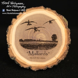 Mallard Art houten onderzetters Duck Art Duck Coaster Vaderdagcadeau voor mannen Dad Hunter Wood Art Lodge decor Cabine Decor Man Cave Decor