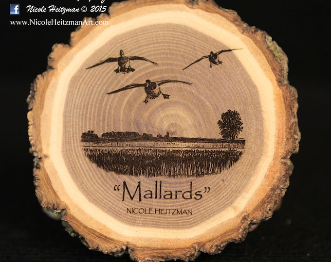 Mallard Art Wood Coasters Duck Art Duck Coaster Father's Day Gift for men Dad Hunter Wood Art Lodge decor Cabin Decor Man Cave Decor