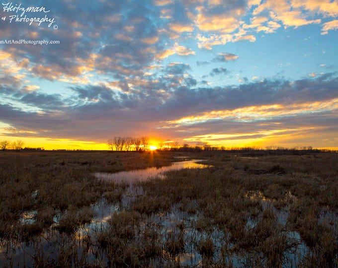 South Dakota Sunset Reflection Metal Print Country Scenery Mother's Day gift for her mom Sun Rays Photo Housewarming gift by Nicole Heitzman