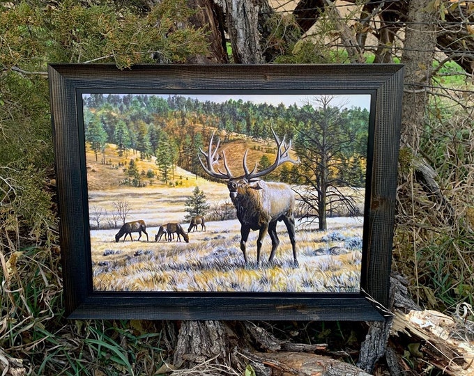 Elk Print Imperial Majesty Elk Art Elk Painting Elk Hunting Imperial Majesty Canvas Print Gift for Dad Black Hills Scenery Nicole Heitzman