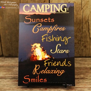 Camping saying quote Sunset Photo Father&#39;s day gift for dad him Missouri river photo Campfire photo print Fishing art Lodge decor man cave