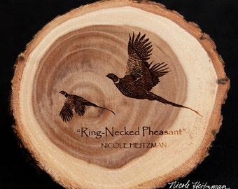 Fasan Jagd Art Fasan Untersetzer Lodge Dekor Cabin Man Cave Dekor Holz Untersetzer Weihnachten Vatertagsgeschenk für Männer by Nicole Heitzman