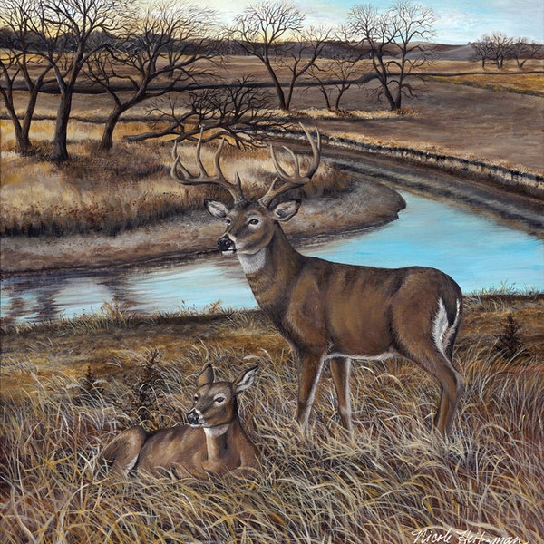 Deer Painting - Etsy