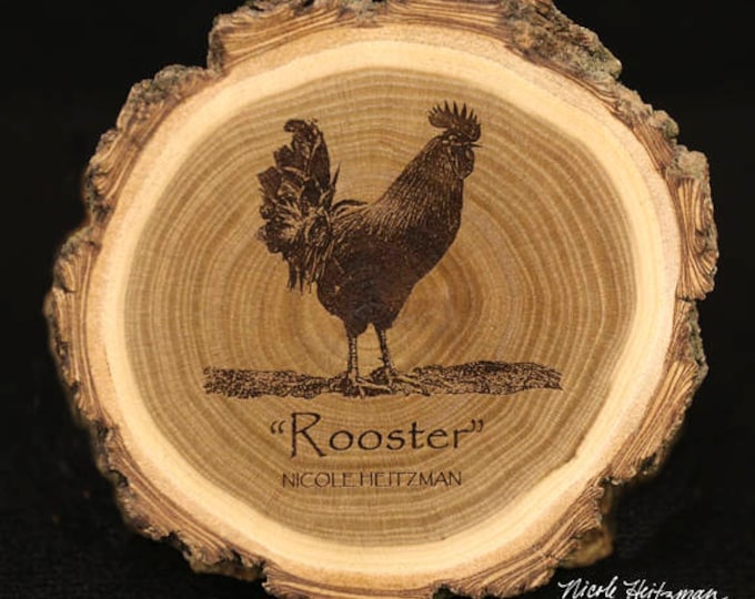 Chicken Art Rooster Coaster Mother's Day Gift for Mom her Chicken Art Wood Coaster Country decor Farm Decor Wood Coasters by Nicole Heitzman