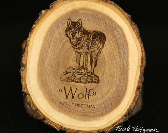 Christmas Gifts for men Dad Wolf coaster Wood Art Wooden Coaster Man Cave Decor Lodge Decor dog Coaster Wood Coasters by Nicole Heitzman