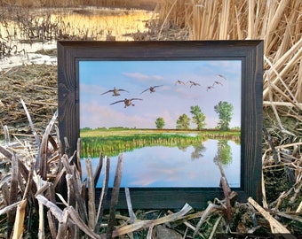 Malowanie Kaczki Krzyżówki Prezent dla mężczyzn Sztuka Kaczki Krzyżówki Wydruk Kaczki Sztuka Dzikiej Przyrody Wydruk Płótno Giclee Wydruk Nicole Heitzman