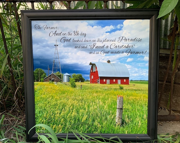 Thunderstorm Barn Photo windmill Photography Gift for Farmer Dad Men Mom Country Decor Farm Scenery Farmstead Art Print by Nicole Heitzman