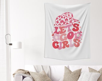 Lets Go Girls Wall Tapestry, College Dorm Decor, College Tapestry