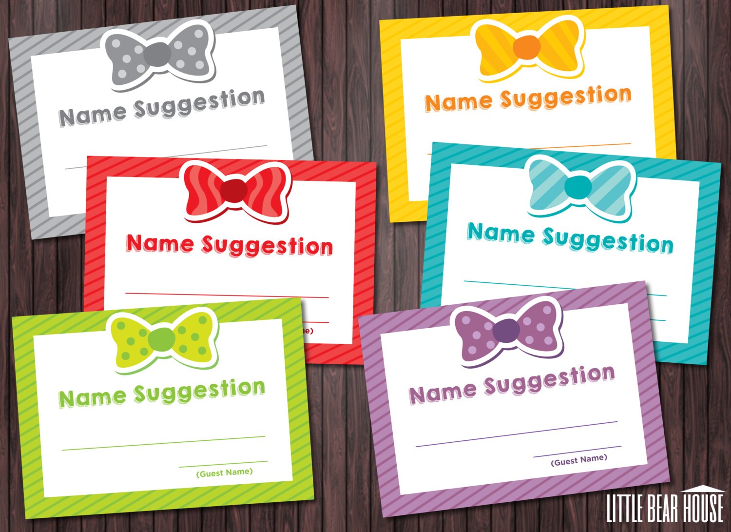 Printable Bow Tie Name Suggestion Cards For Baby Shower Etsy